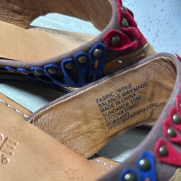 Dolce Vita Red and Blue Sandals with Metallic Accents - Picture 4 of 5